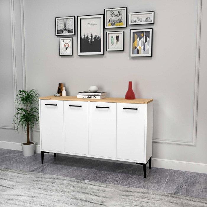 Hanah Home Consola Frezya - Roble Zafiro y Blanco